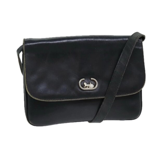CELINE Shoulder Bag Leather Black Auth 78890 - Picture 1 of 15